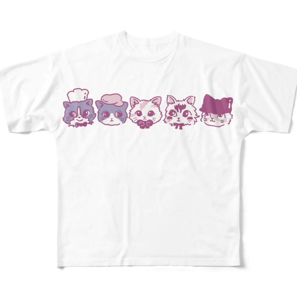 猫のきぬくんのお店のnew!ベーカリーこげまるスタッフ フルグラフィックTシャツ