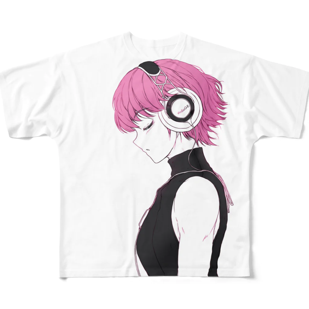 StudioO-E:のGirl02 headphones All-Over Print T-Shirt
