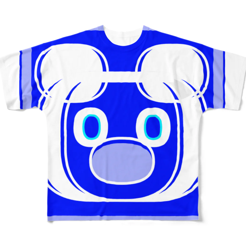 ✨🌈✨ユラクラカン🇯🇵 ✨🌈✨の🌈ʕ•ᴥ•ʔ KUMAZUKIN 🌈ʕ•ᴥ•ʔ 青空ブルーバージョン  フルグラフィックTシャツ