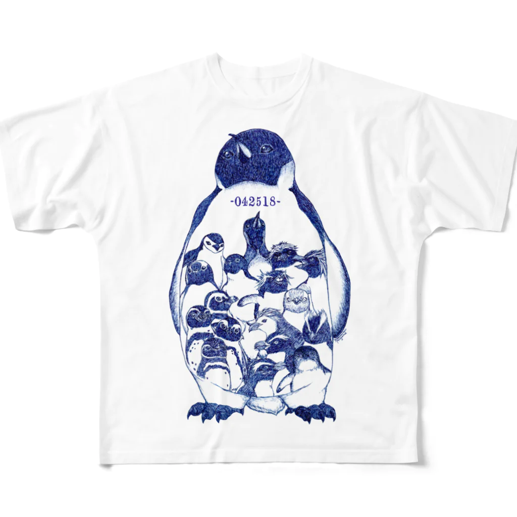 ヤママユ(ヤママユ・ペンギイナ)の-042518-World Penguins Day フルグラフィックTシャツ