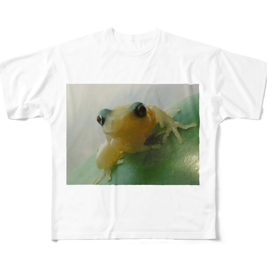 愛太陽の白かえる All-Over Print T-Shirt