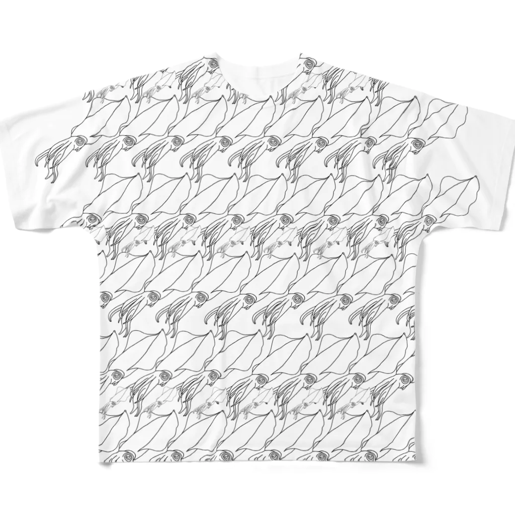 NANNANOーナンナノーのFULL SQUID All-Over Print T-Shirt
