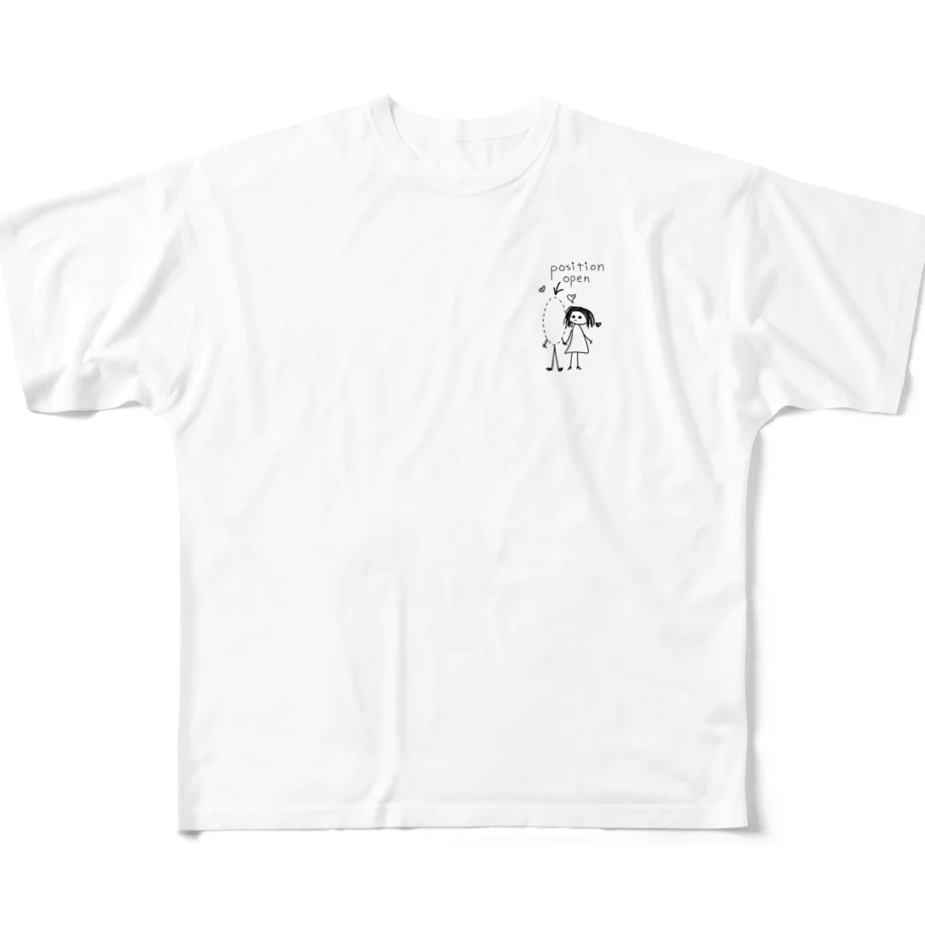 Pridex Designの彼氏募集T-シャツ（控え目） フルグラフィックTシャツ