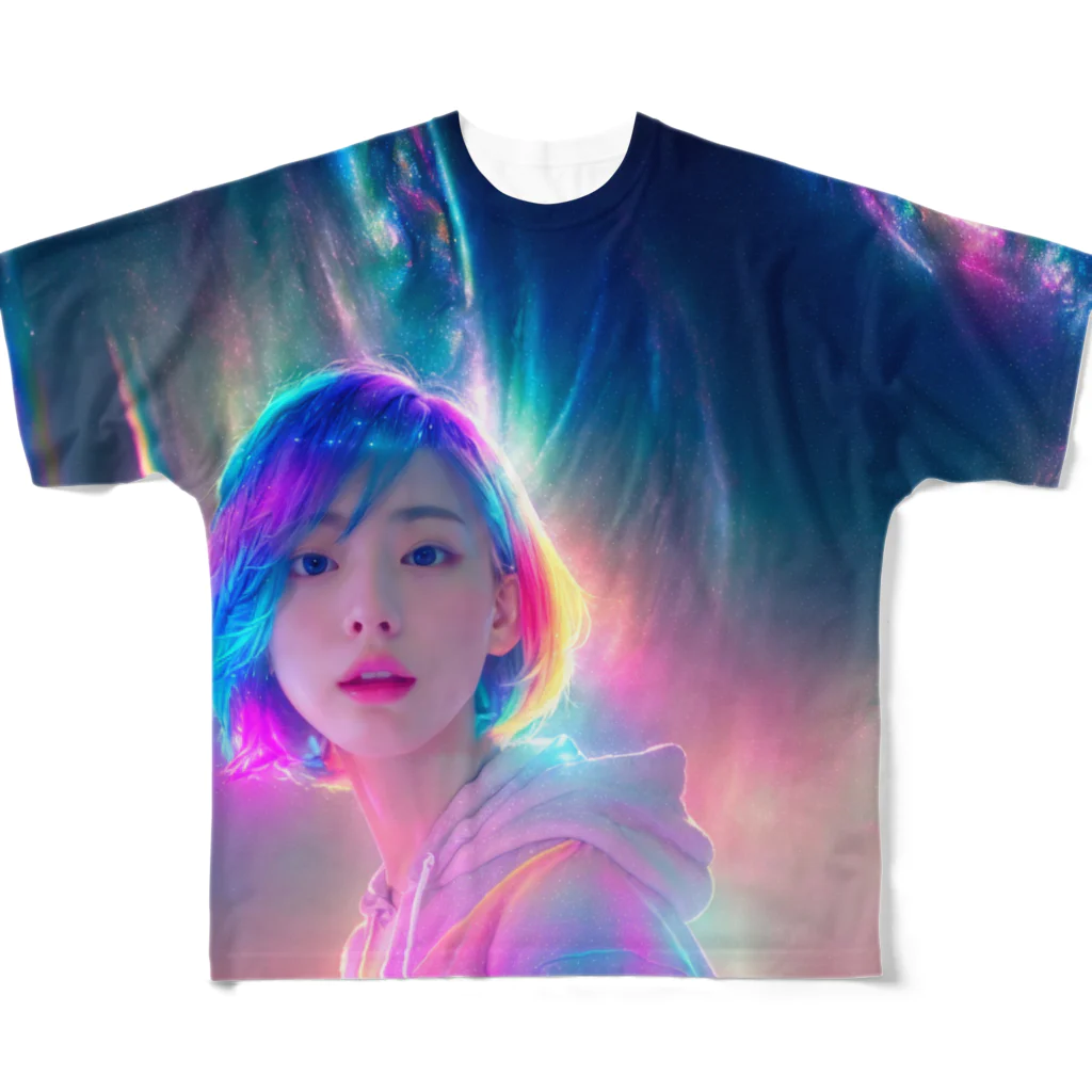 僕は大丈夫のショップのneon hair girl #15 フルグラフィックTシャツ