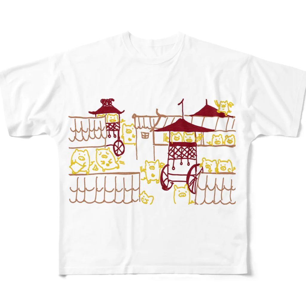 printbutaのぶた（わっしょい祭りだ） All-Over Print T-Shirt