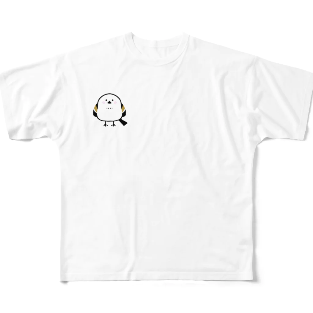 mokoniの前を見つめるシマエナガ フルグラフィックTシャツ