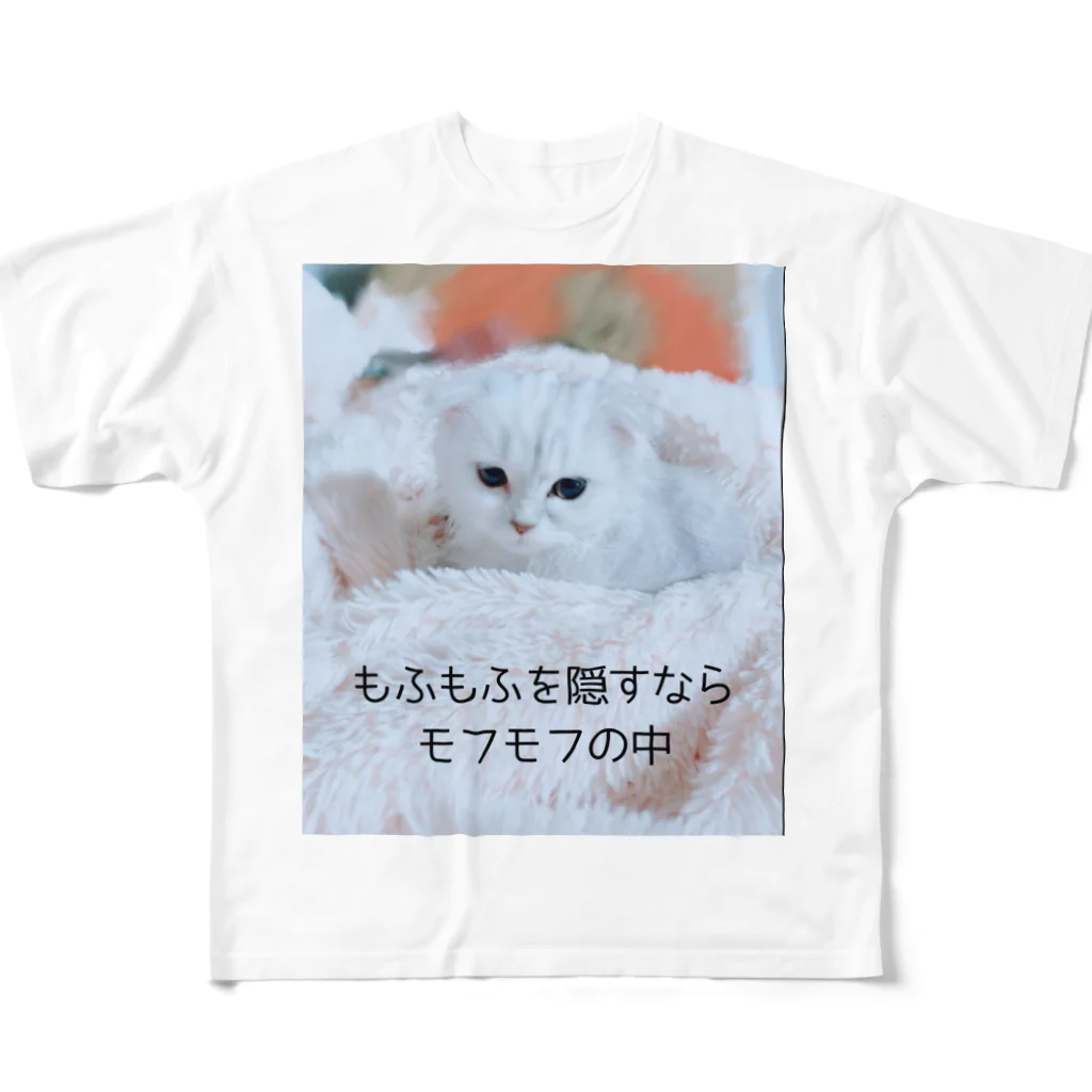 munteaのゆきねこ  フルグラフィックTシャツ