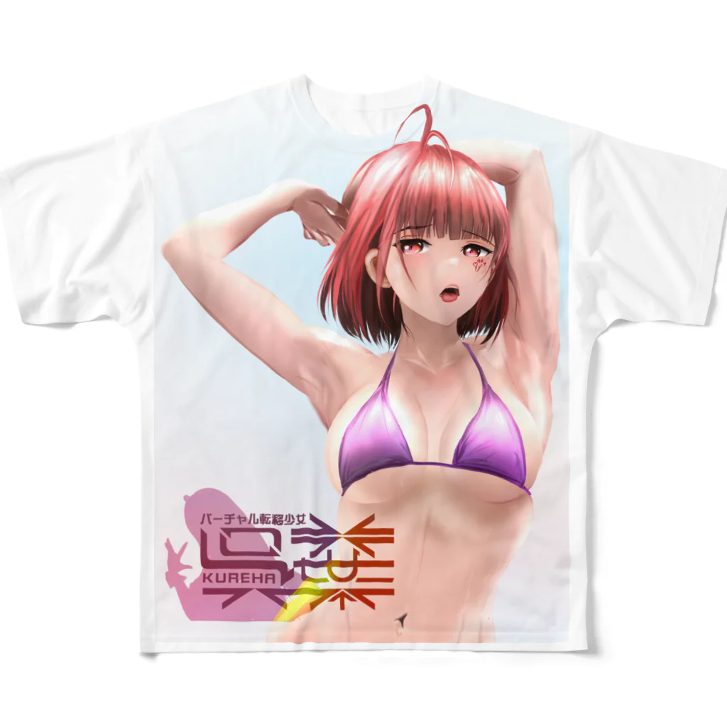 KUREHA_VRTenniGirlの2023夏のバーチャル転移少女フルグラTシャツ♥ フルグラフィックTシャツ