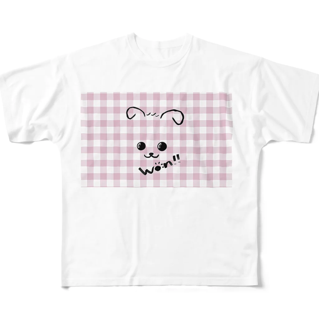 merongのわんこA♡ギンガム All-Over Print T-Shirt