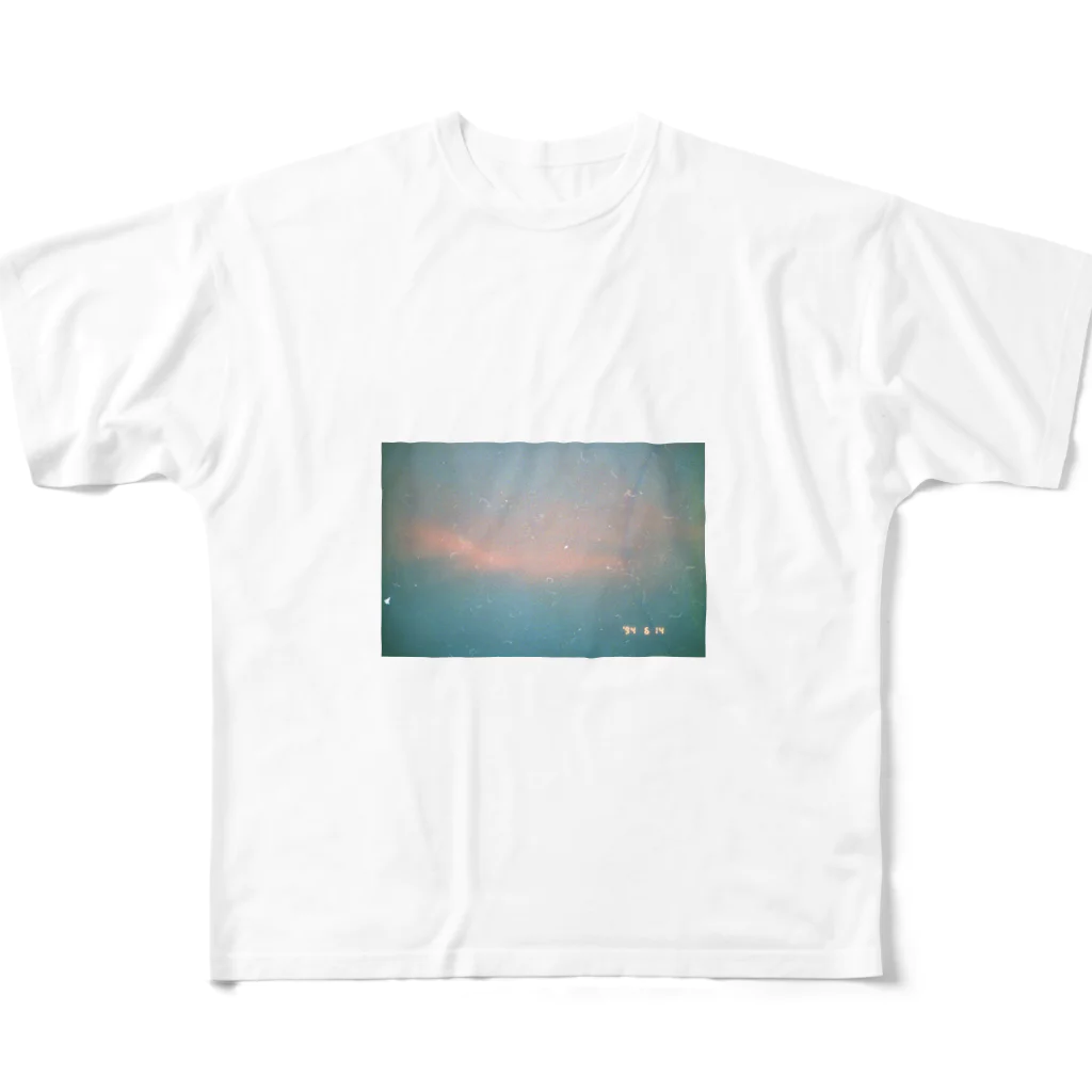 へいこうかんかくの水色とピンクの夕焼け All-Over Print T-Shirt