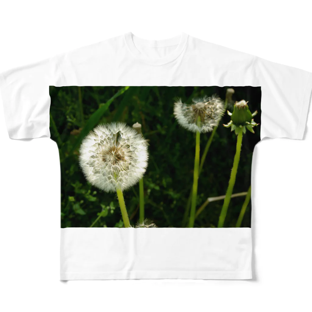 zzmatsudaのひっそりと咲くたんぽぽの風景 All-Over Print T-Shirt