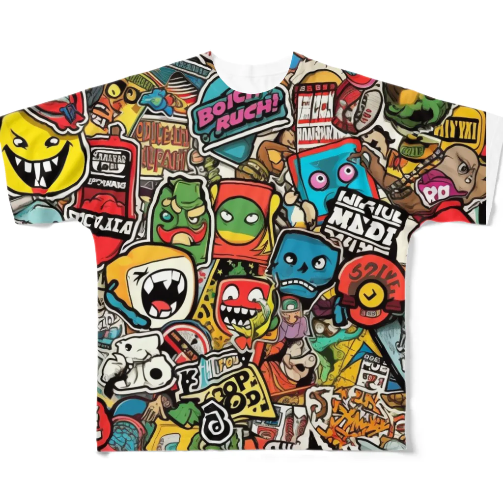 THE FUNNYDOPE SHOPのファニードープステッカーボム All-Over Print T-Shirt