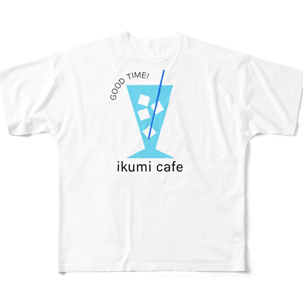 mmmlaboratory-designのikumi cafeグッズ フルグラフィックTシャツ