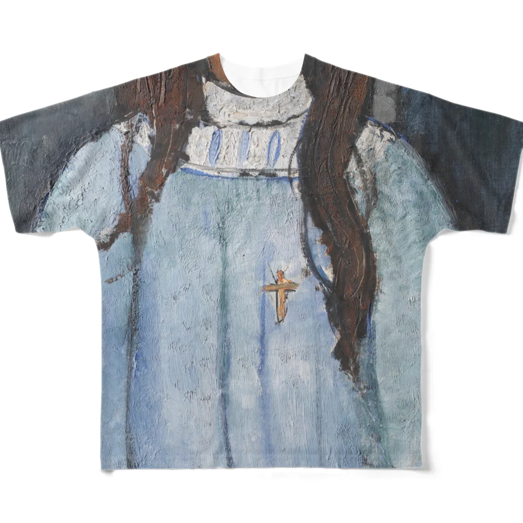 ArtGalleryのモディリアーニ　アリス（Alice）Amedeo Modigliani/1918年 All-Over Print T-Shirt