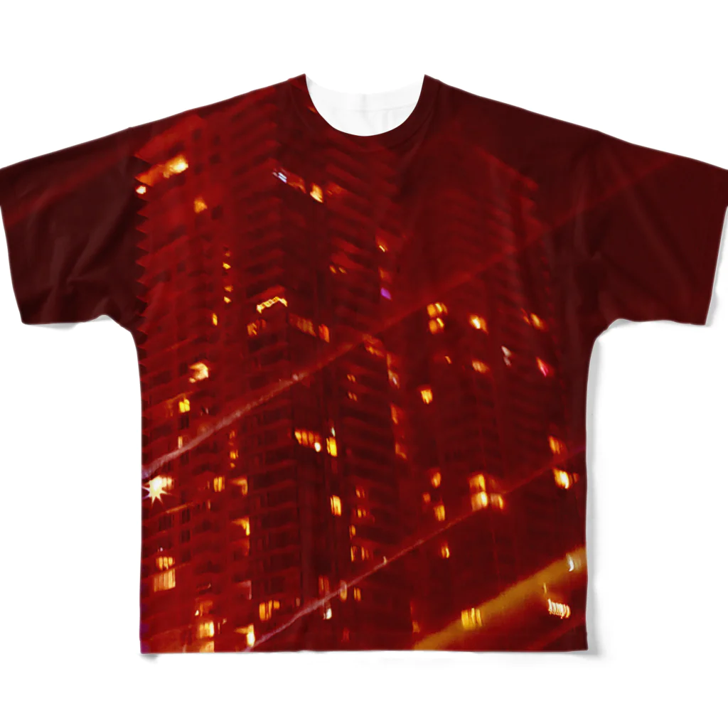 Evening StarのTowers of Calgary All-Over Print T-Shirt