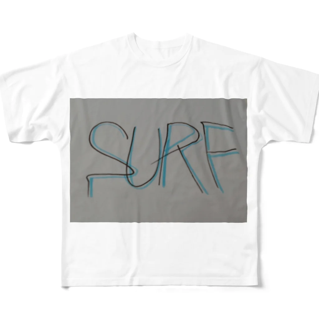 SURF810のSURF 文字(青影) フルグラフィックTシャツ