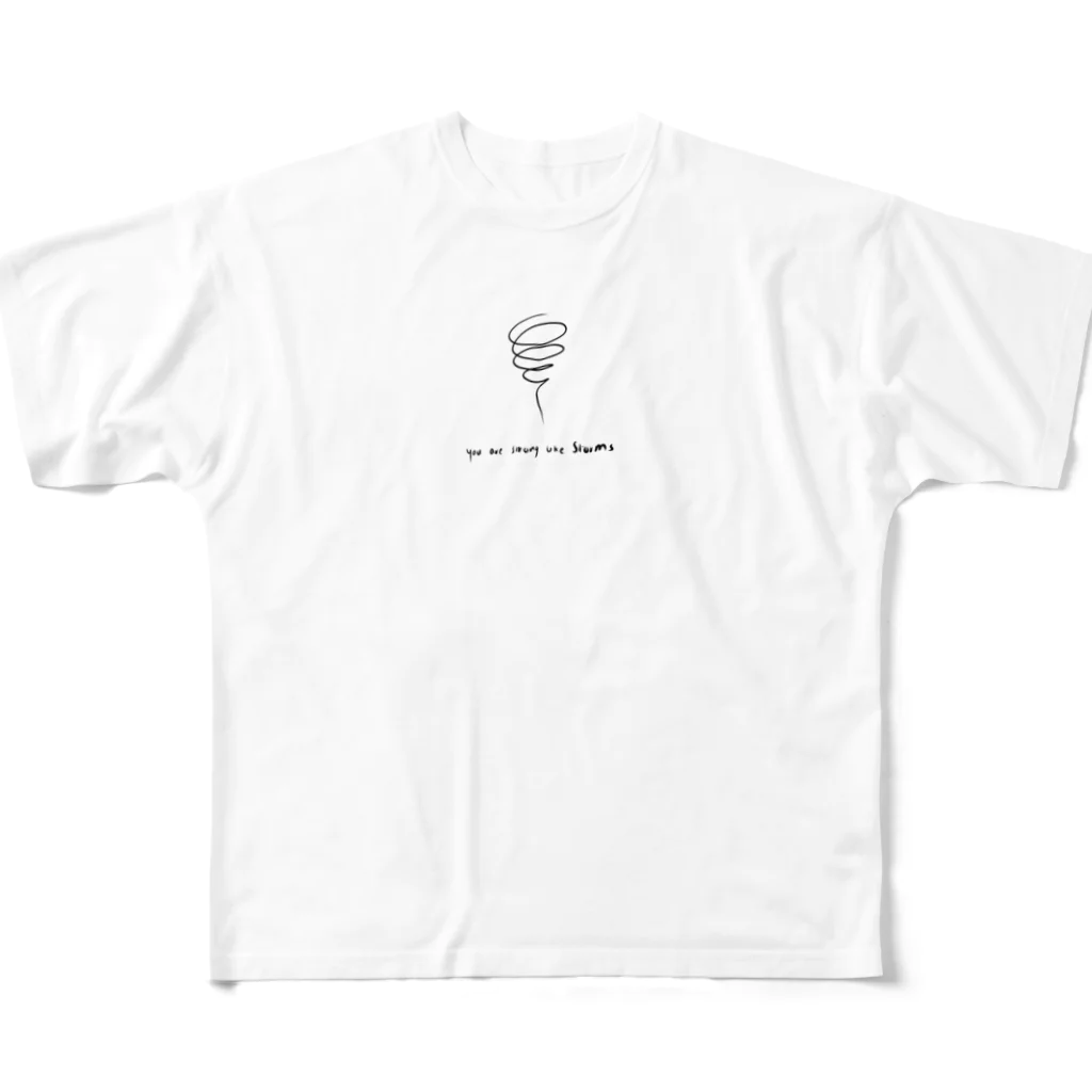 emi flowerのstorms フルグラフィックTシャツ