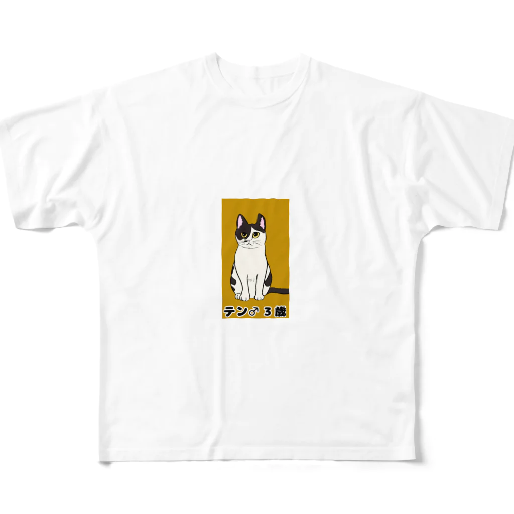 toru_utsunomiyaの猫のテンくん フルグラフィックTシャツ