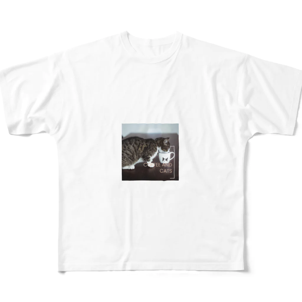 竜崎のコーヒー猫 All-Over Print T-Shirt