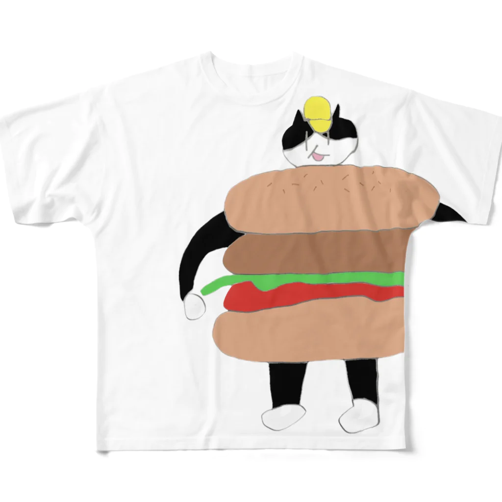 何の変哲もない井田のくーちゃんバーガー フルグラフィックTシャツ