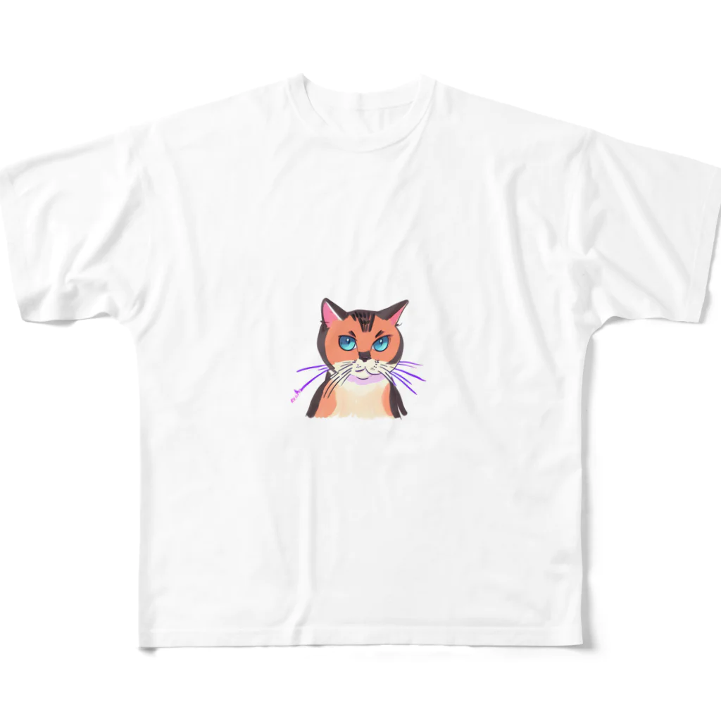 たかこのかわいい猫　ティナちゃん フルグラフィックTシャツ