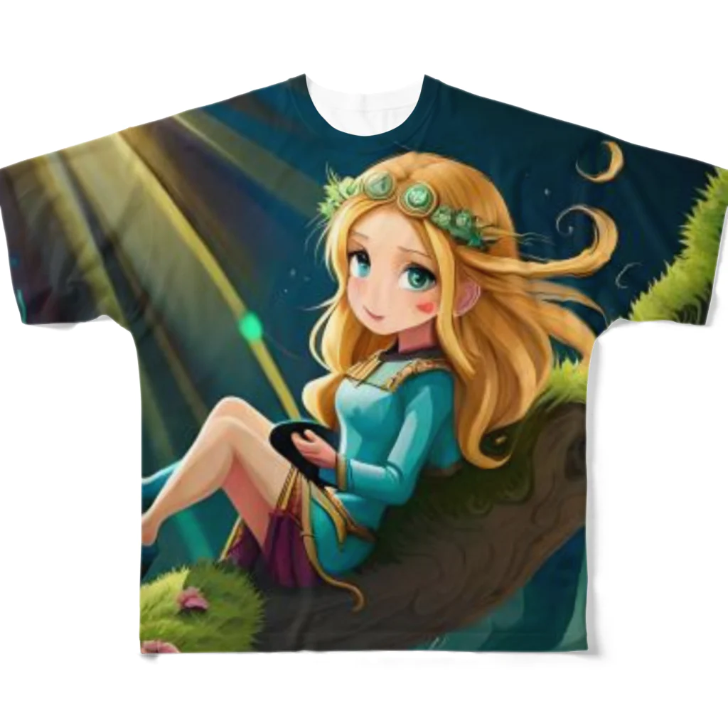 アリスの宝箱の可愛いフェアリー フルグラフィックTシャツ