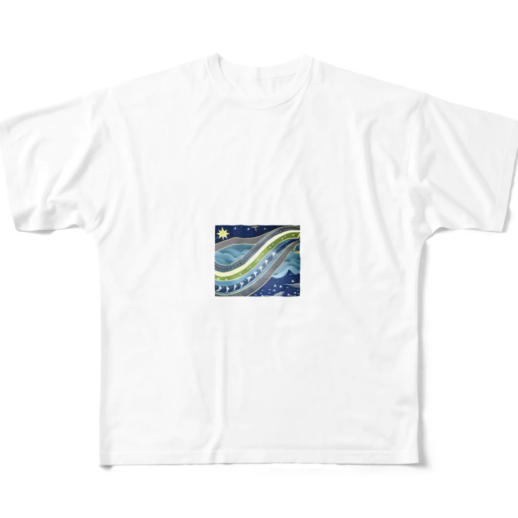 the blue seasonのウミヘビ座 フルグラフィックTシャツ