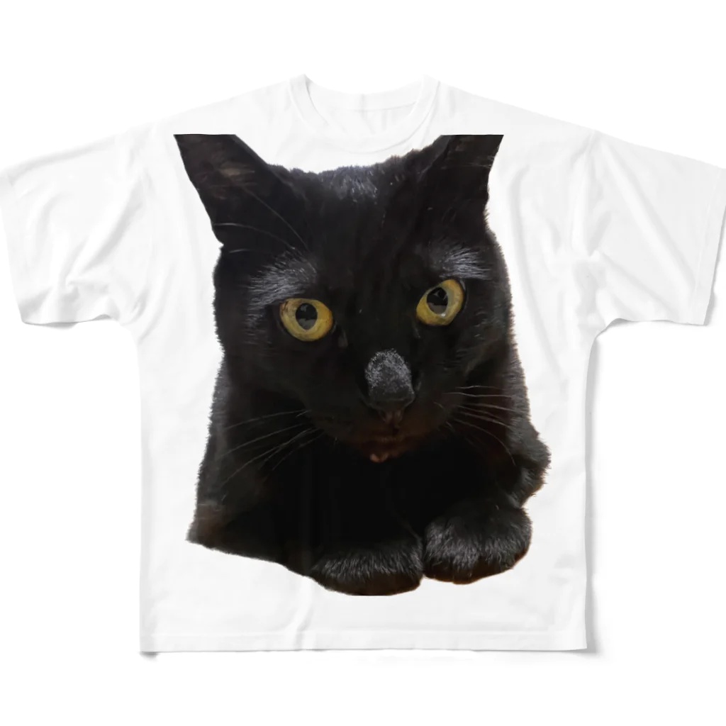 ソヒのショップのリラックス黒猫 All-Over Print T-Shirt