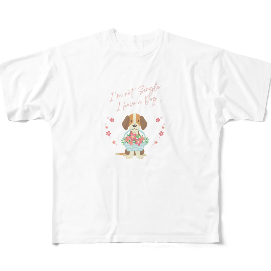 CreativeCloset-Aのかわいい犬のイラストグッズ フルグラフィックTシャツ