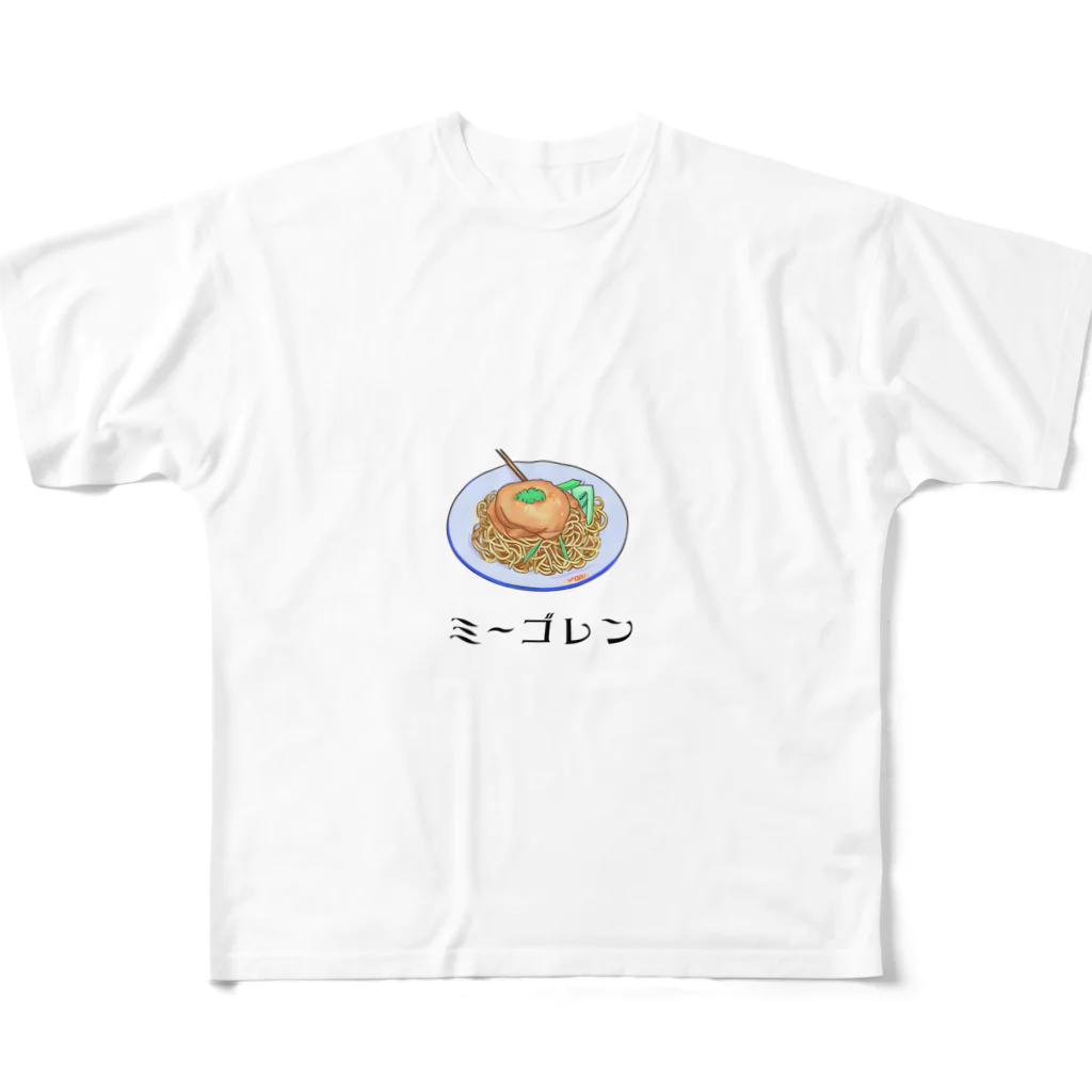 toko-tenのミーゴレン フルグラフィックTシャツ