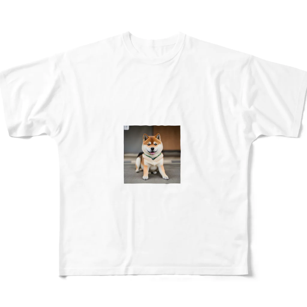 真希ショップのにっこりな柴犬くんのグッズ フルグラフィックTシャツ