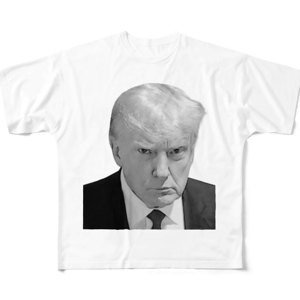 NEWYORK TREND STUDIOのDonald Trump mug shot(ドナルド・トランプ マグショット) フルグラフィックTシャツ