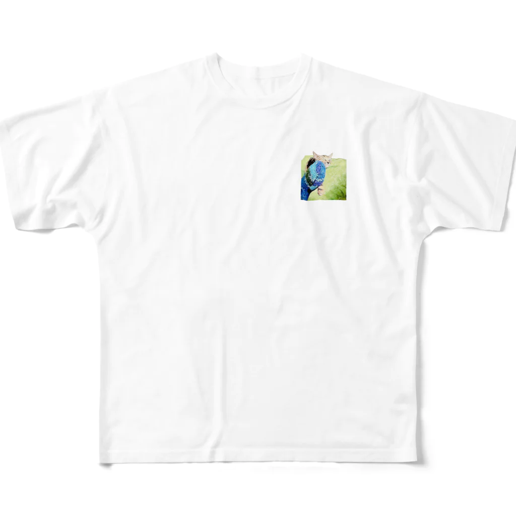 コハクの猫のコハクと編みぐるみ All-Over Print T-Shirt