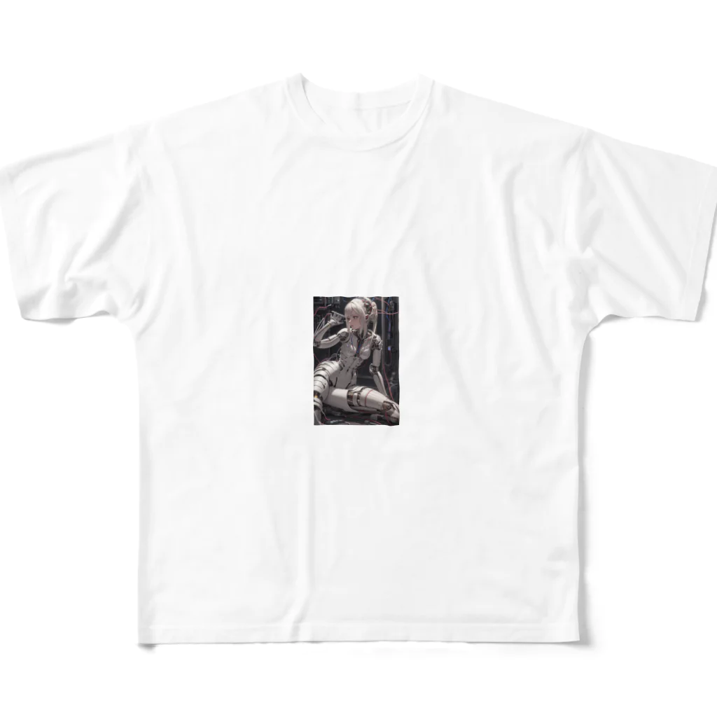 メカニカルシンセゾンビオンラインのメカニカルシンセゾンビガールのイラストのグッズ　#3 All-Over Print T-Shirt