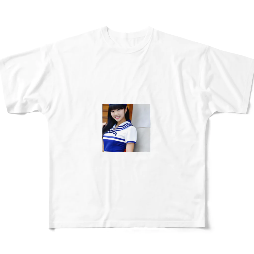 みやこのオリジナルショップの制服が似合う可愛いAI美少女のオリジナルグッズ All-Over Print T-Shirt