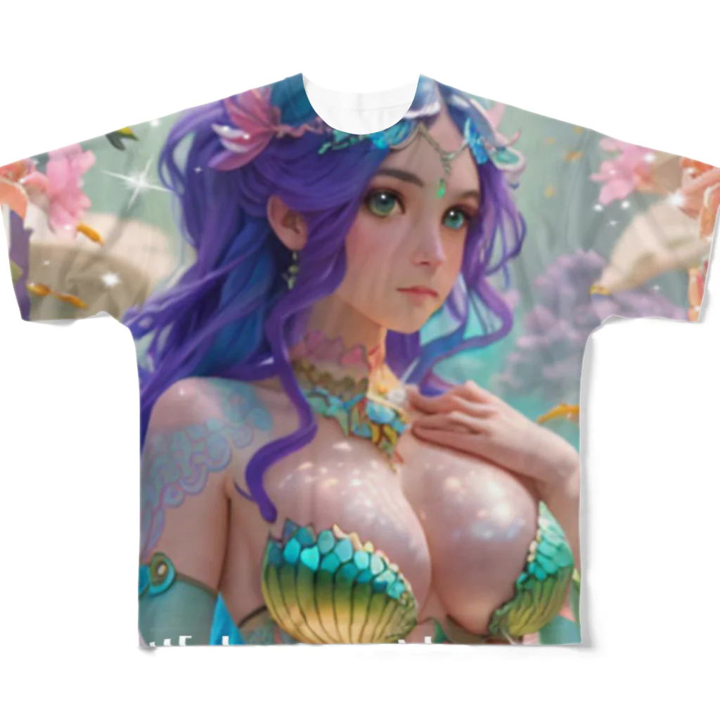 💖宇宙整体♪🌈♪こころからだチャンネル♪💖のbeautiful  mermaid  LARA All-Over Print T-Shirt