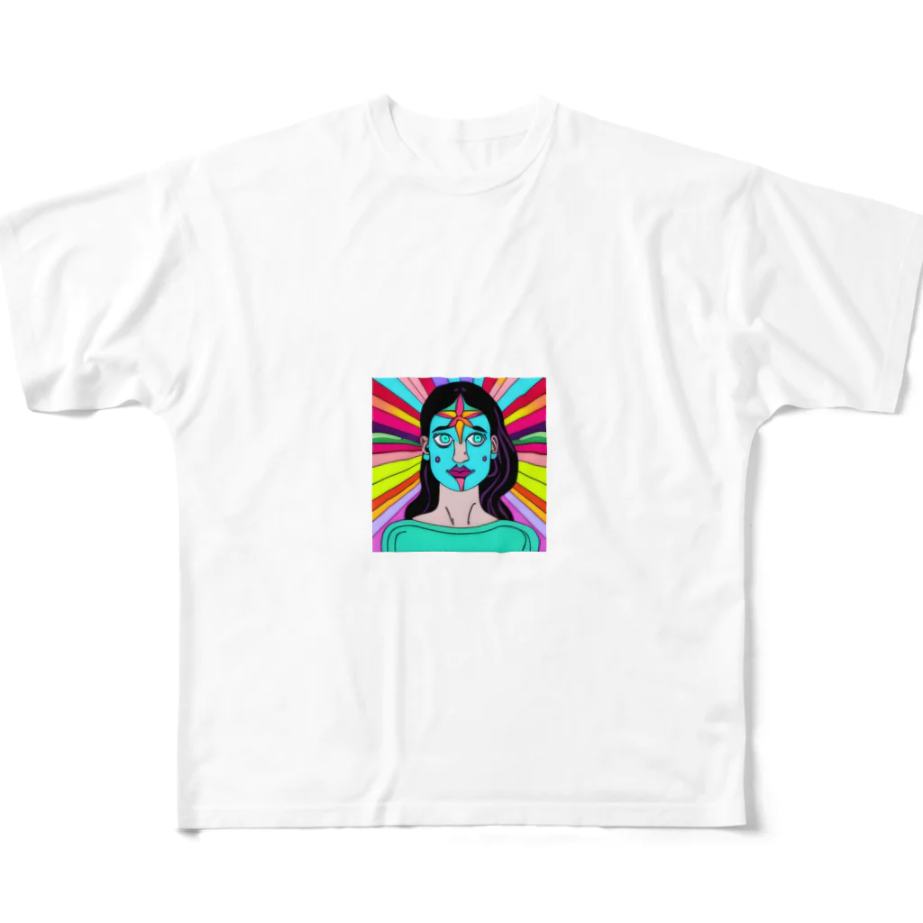 Curie Landのサイケ女子 All-Over Print T-Shirt