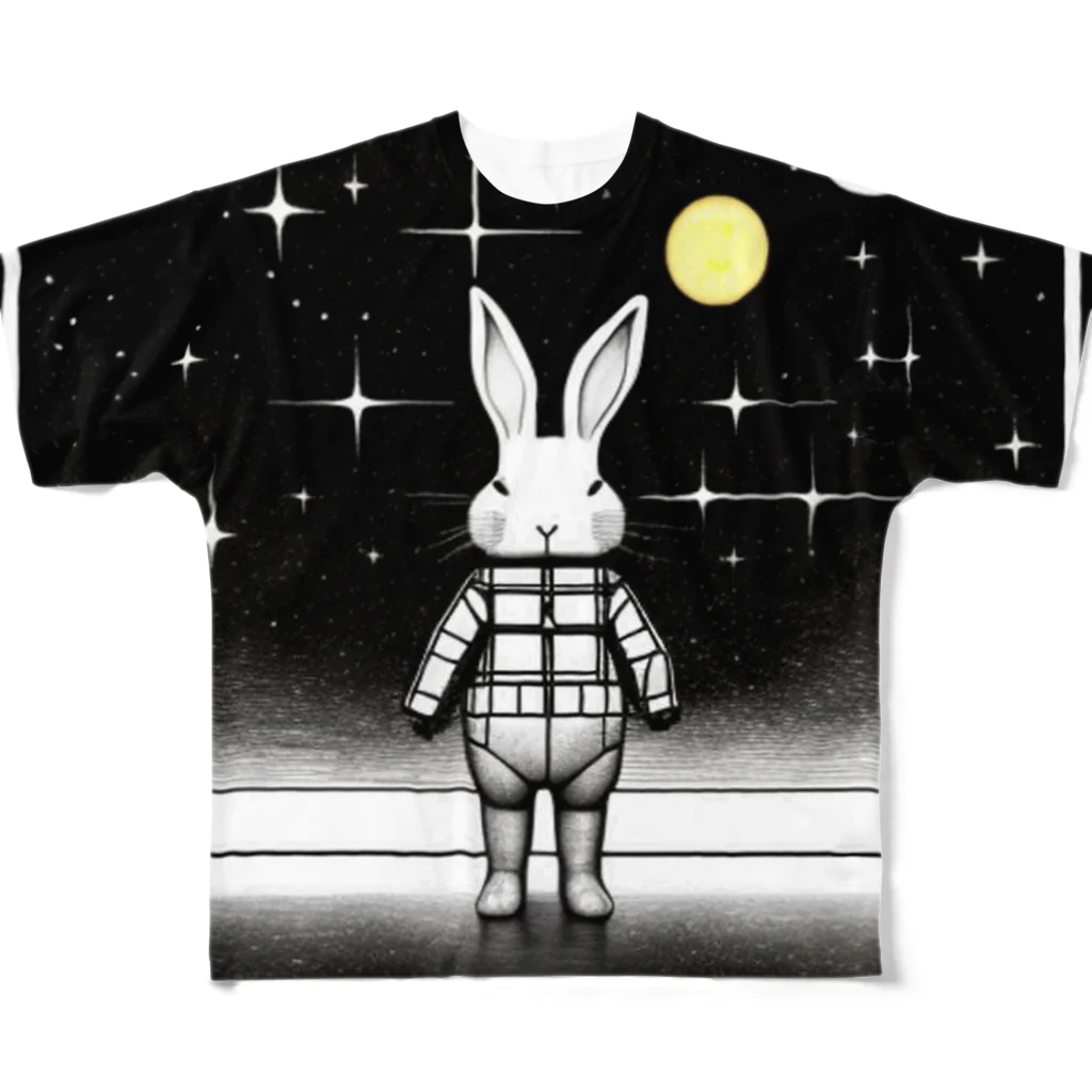 kota.の宇宙のうさぎ フルグラフィックTシャツ