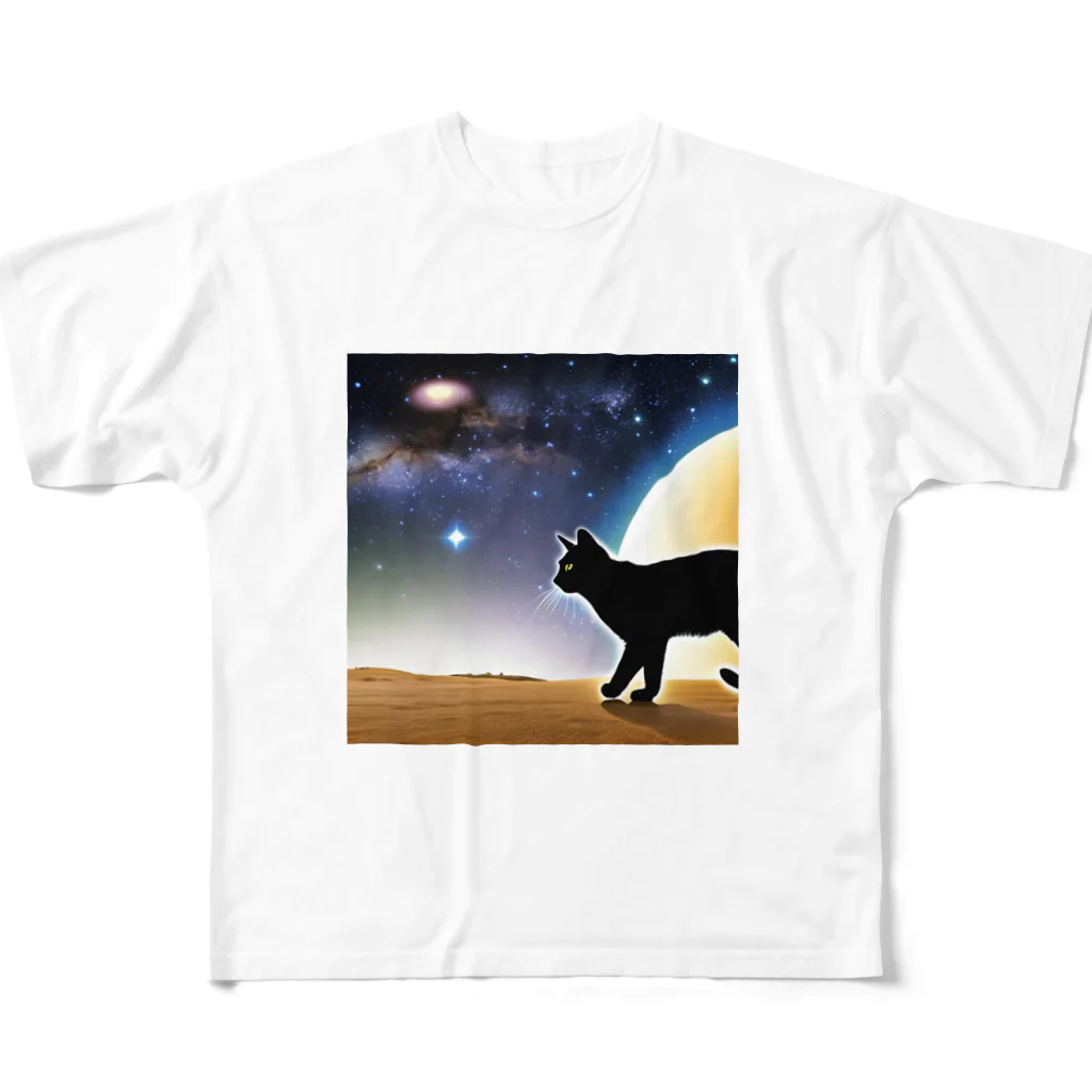 genki-cyatoの火星猫 フルグラフィックTシャツ