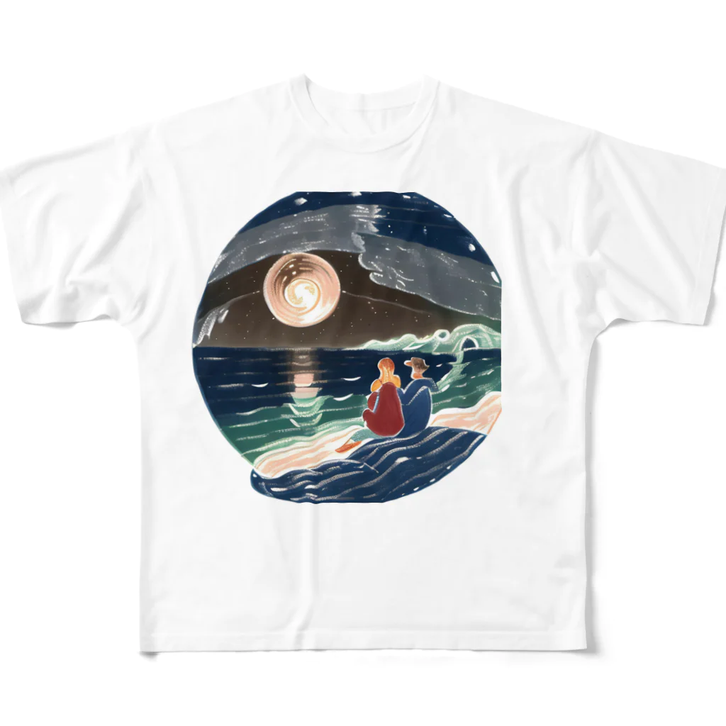 tetsuの夜の海 フルグラフィックTシャツ