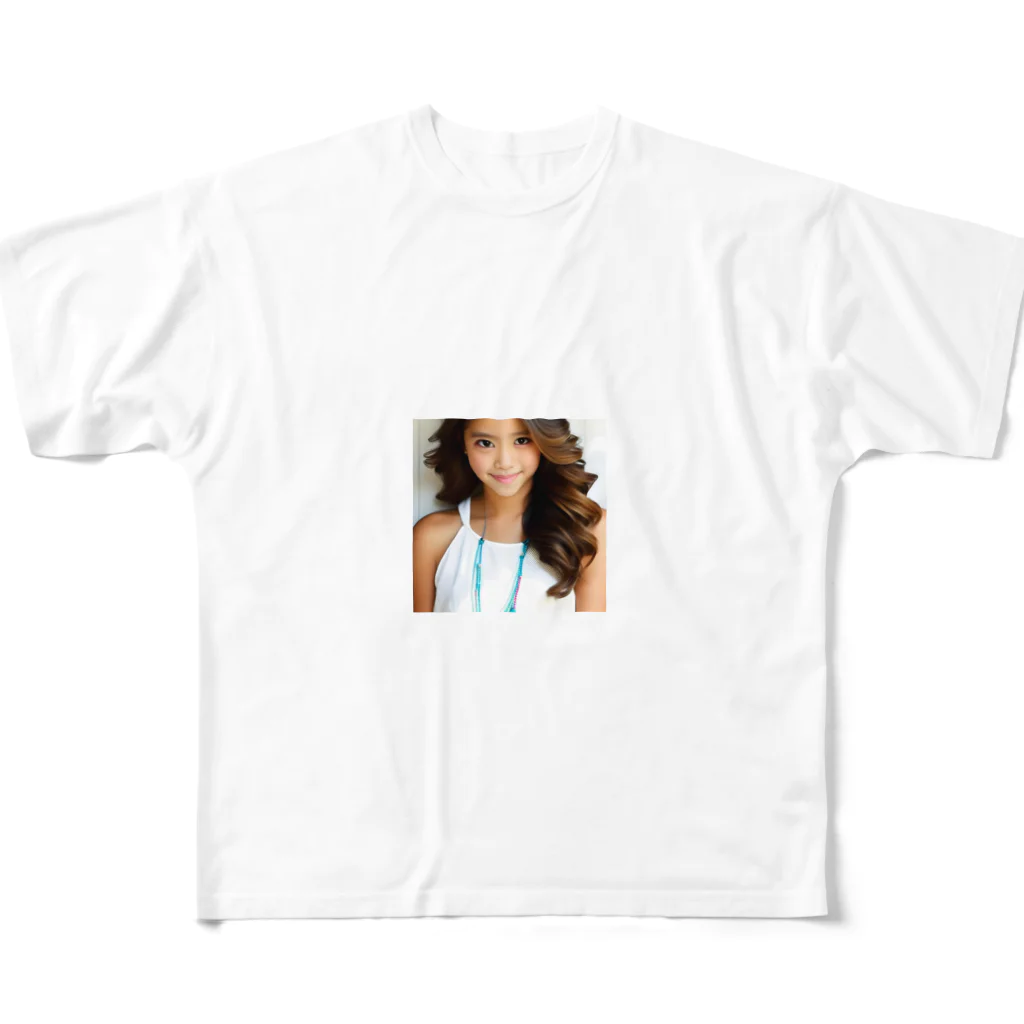 みやこのオリジナルショップの褐色肌のAI美少女のオリジナルグッズ All-Over Print T-Shirt