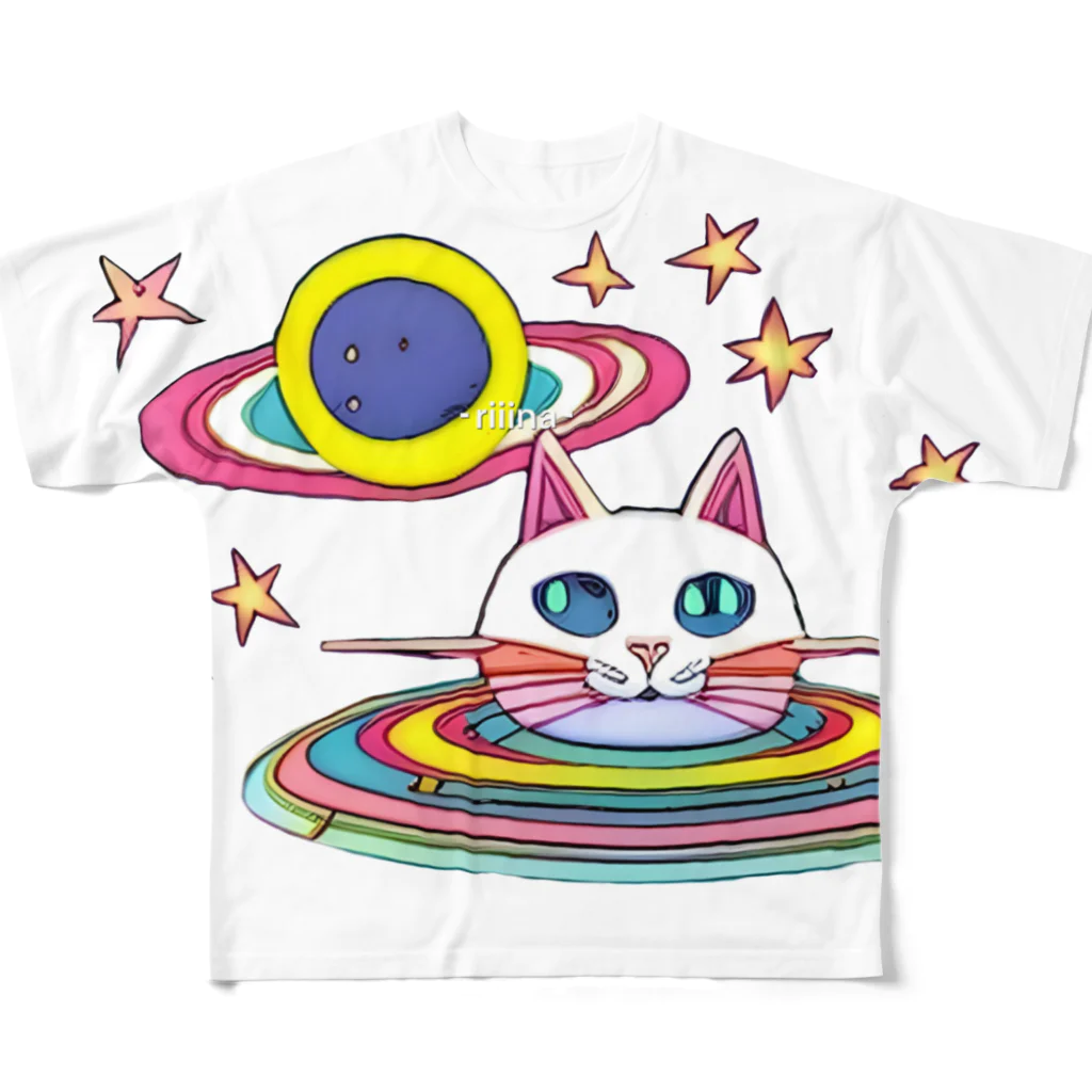 Ami_mのゆーふぉーねこ All-Over Print T-Shirt