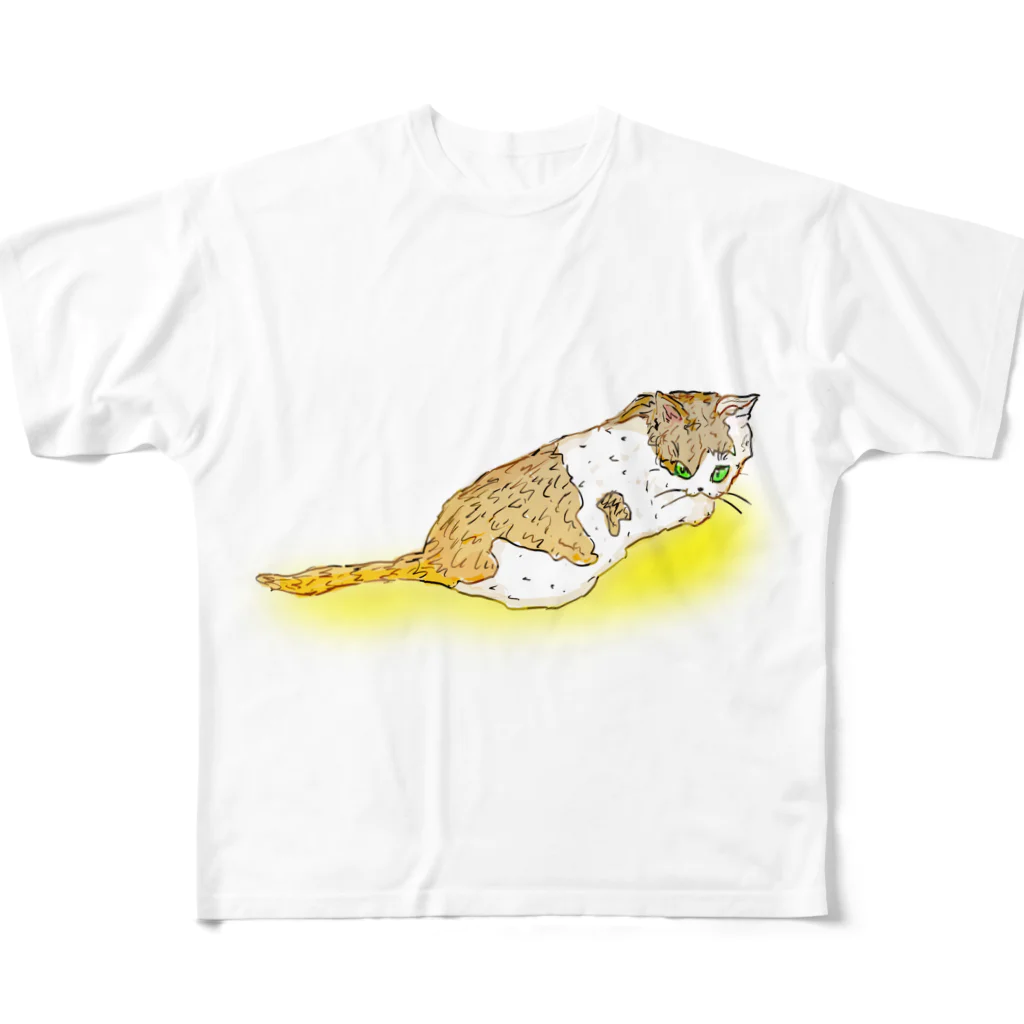 もちけらの長し目ねこちゃん。 All-Over Print T-Shirt