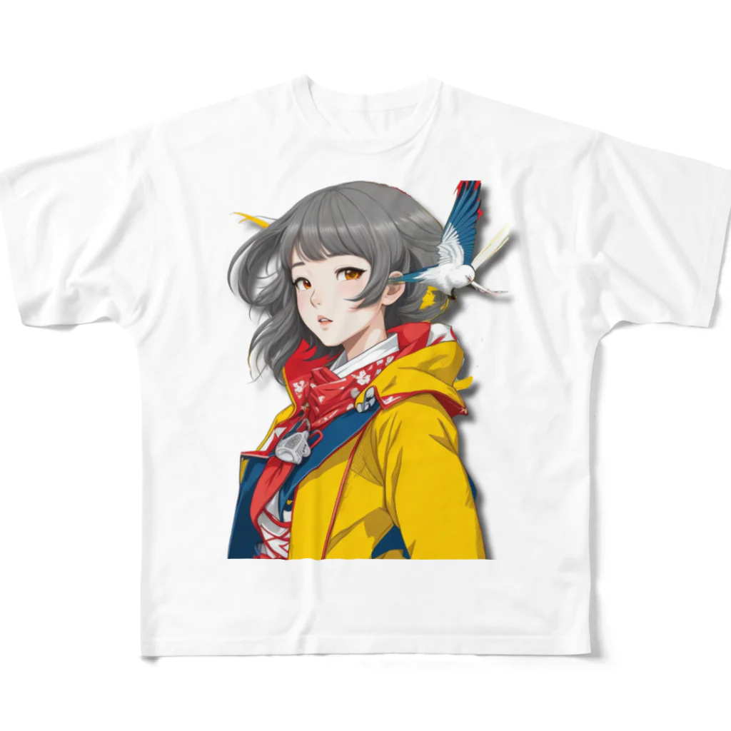 大正レトロJYOSIの大正レトロJYOSI　レイナ All-Over Print T-Shirt