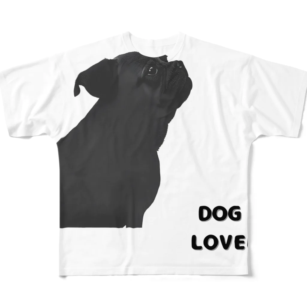 DOG LOVERのDOG LOVER（パグ） All-Over Print T-Shirt