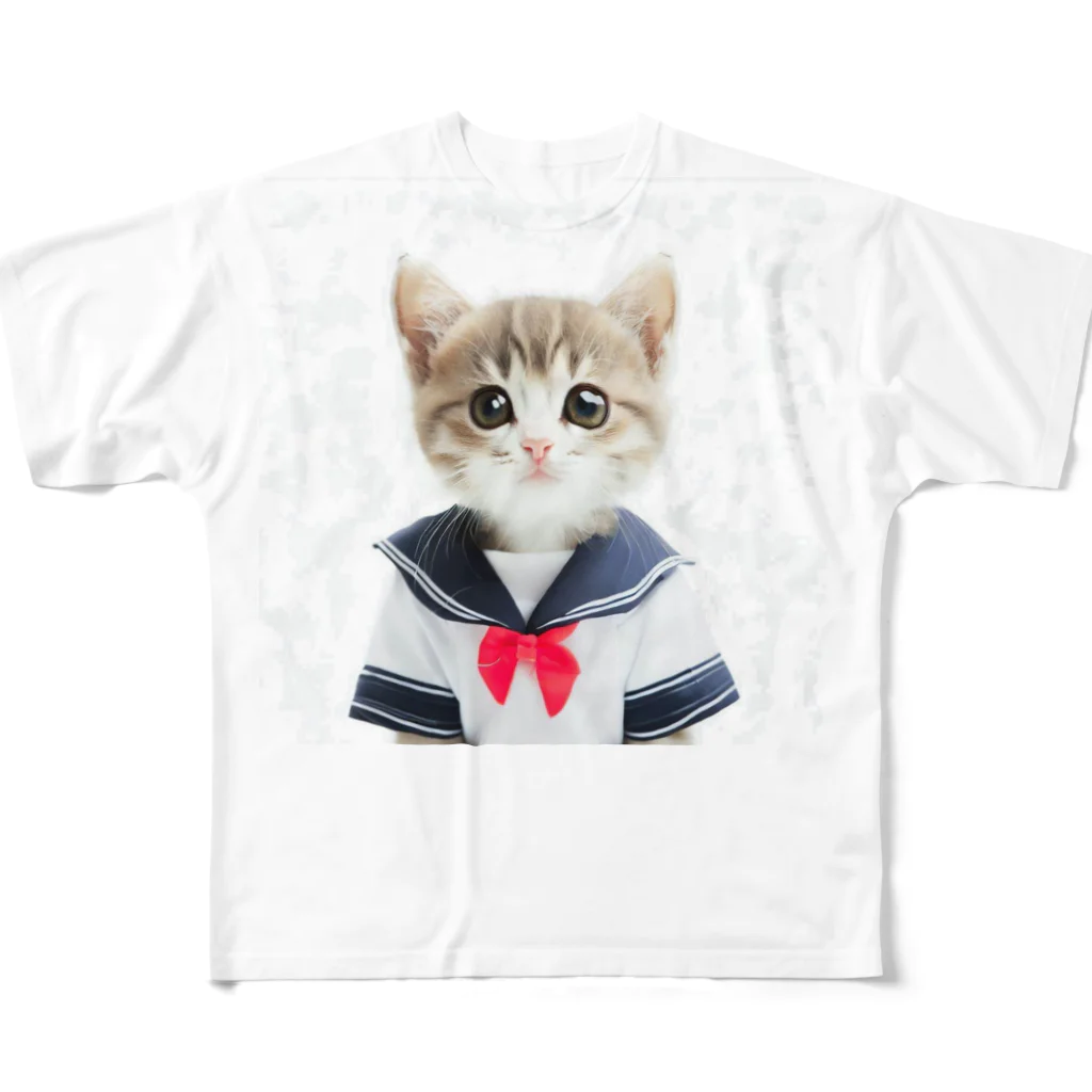 dogsandcatsのセーラーキャット All-Over Print T-Shirt