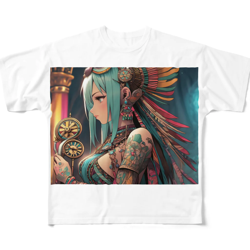 かわいい娘ショップの古代文明少女 フルグラフィックTシャツ