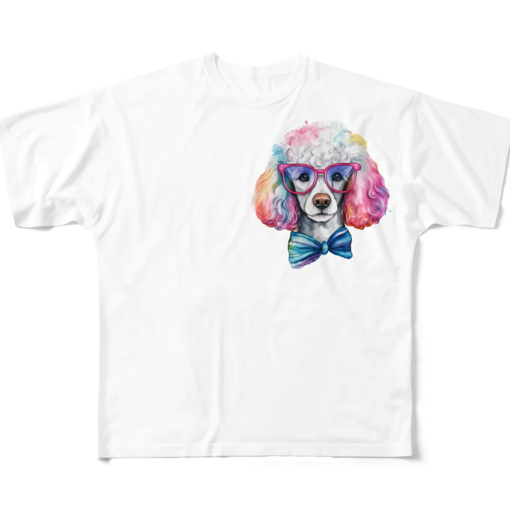 dogsdream8246のプードルめがね All-Over Print T-Shirt