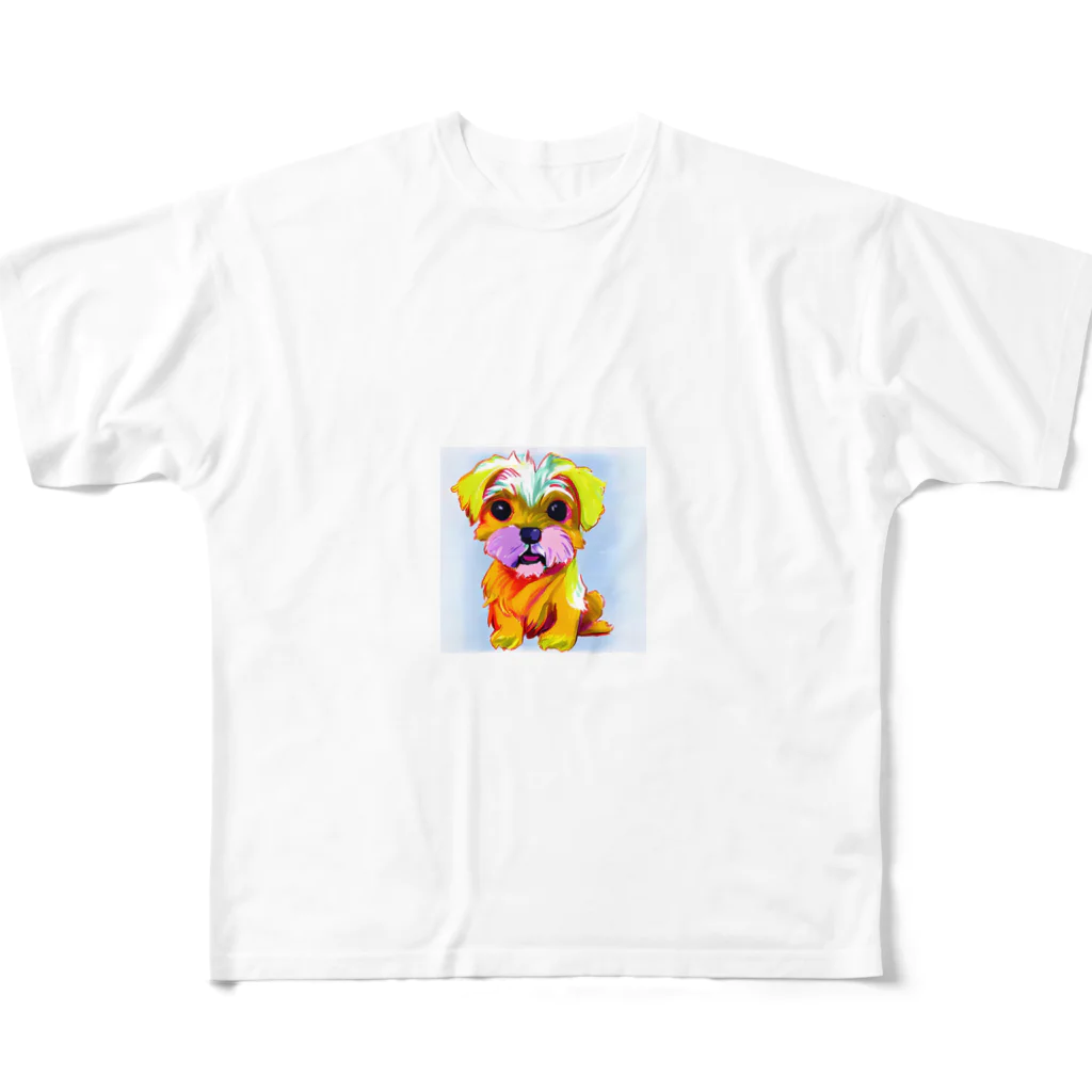 dogcatanimalの可愛いマルチーズグッズ All-Over Print T-Shirt