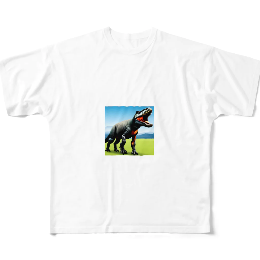 サウルス工房のティラノサウルス フルグラフィックTシャツ